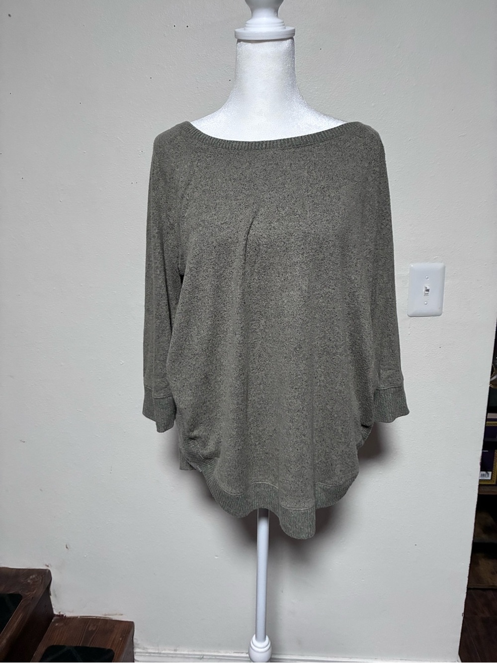 Maurices Olive Green Boatneck Dolman Sleeve Top